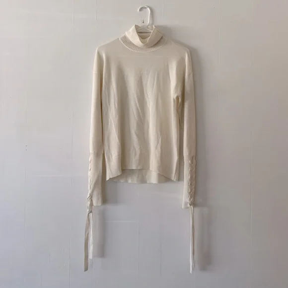 NWT Ramy Brook Walt Turtle Neck Long Lace-Up Sleeve Top - Picture 9 of 9